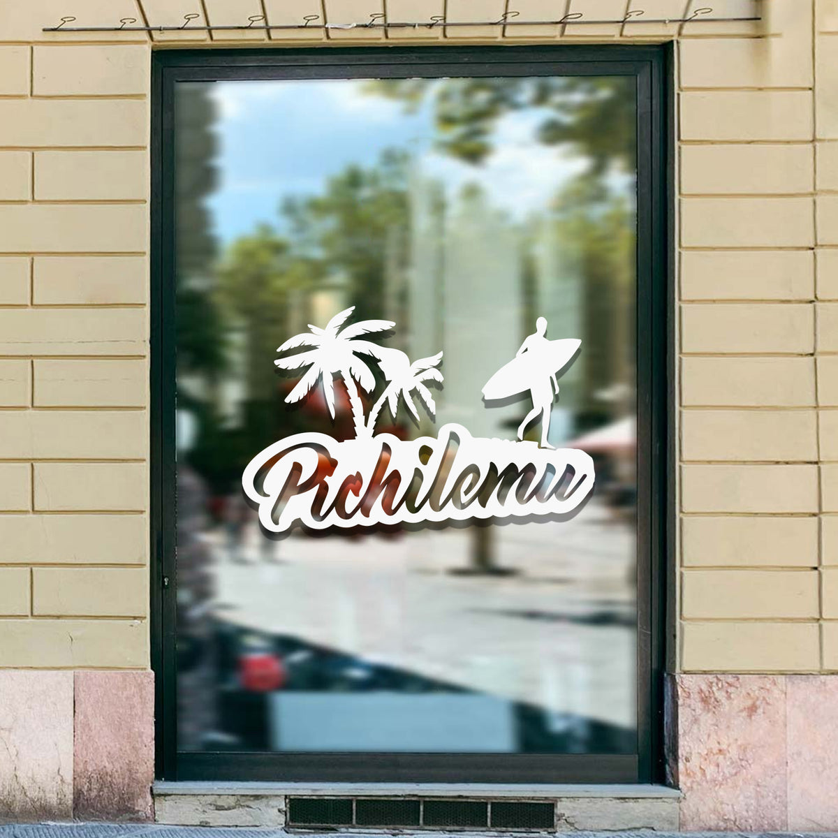 Adhesivo Pichilemu Surf Palmera