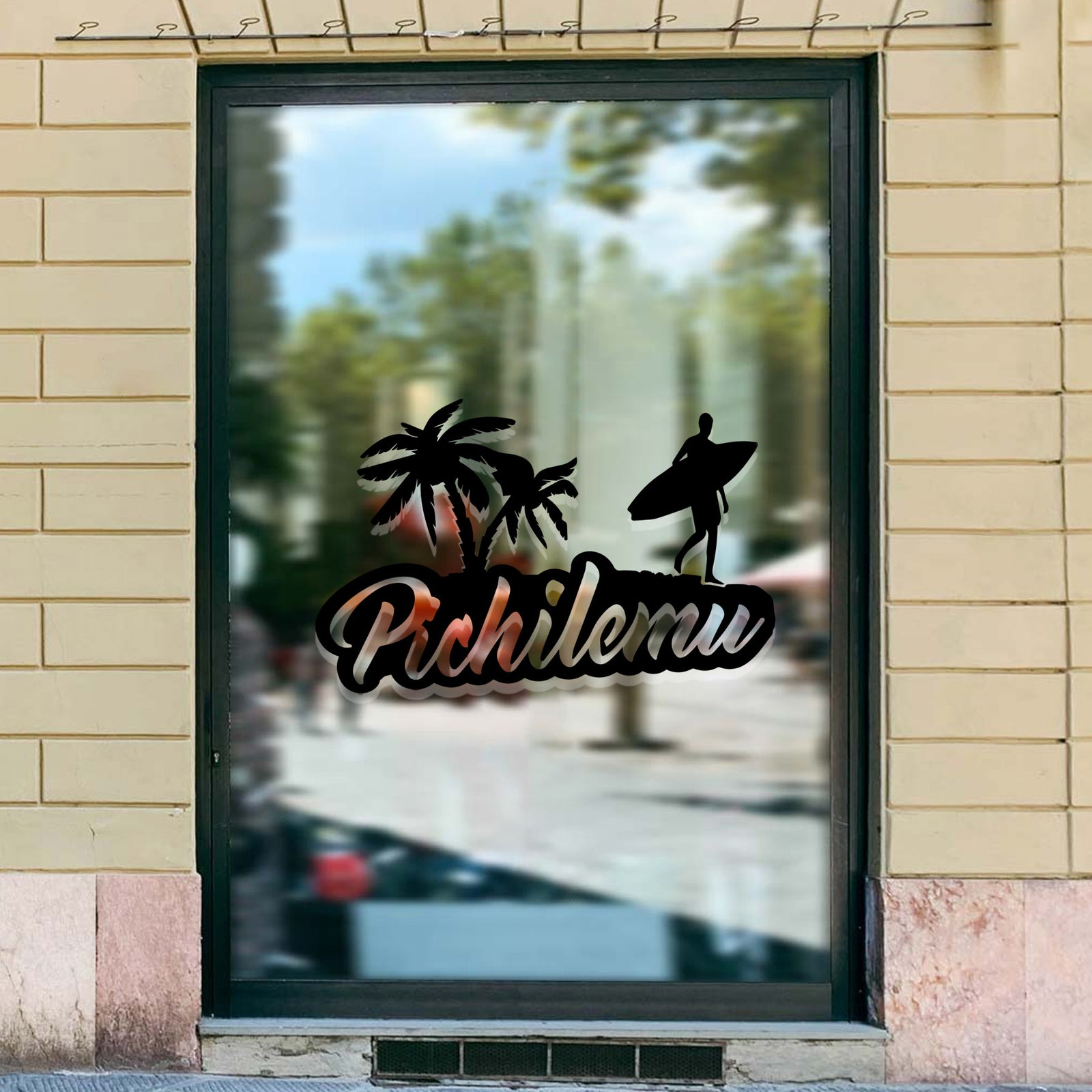 Adhesivo Pichilemu Surf Palmera