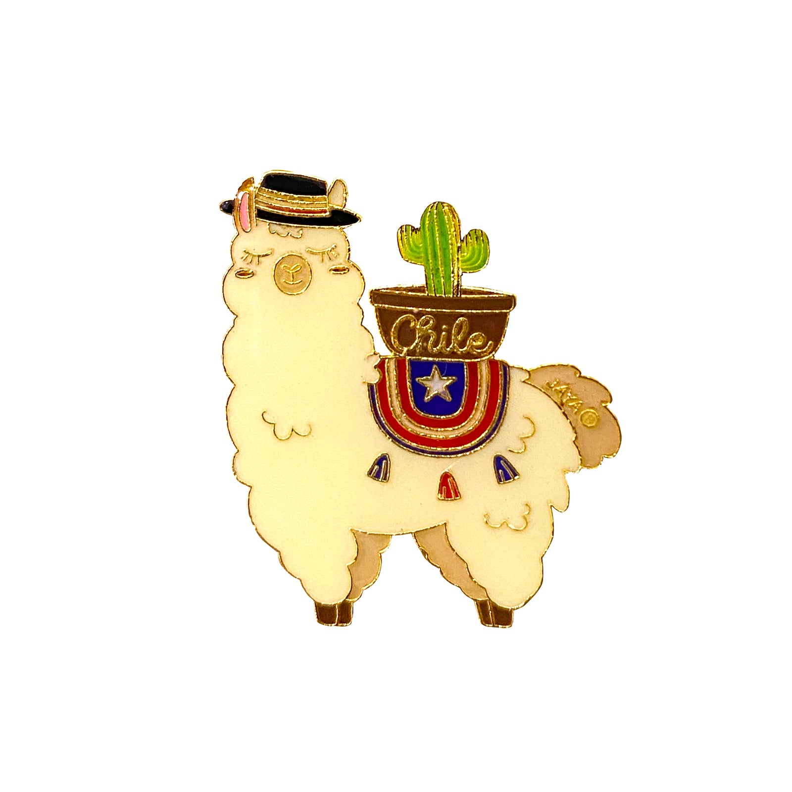 Pins llama y bandera Chilena, Pack 3 unidades