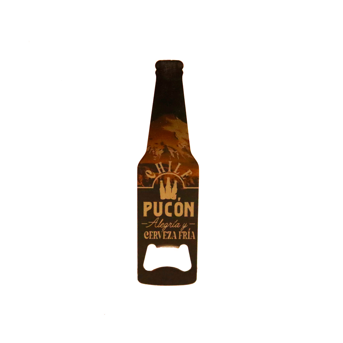 Imán metálico destapador cerveza Pucón