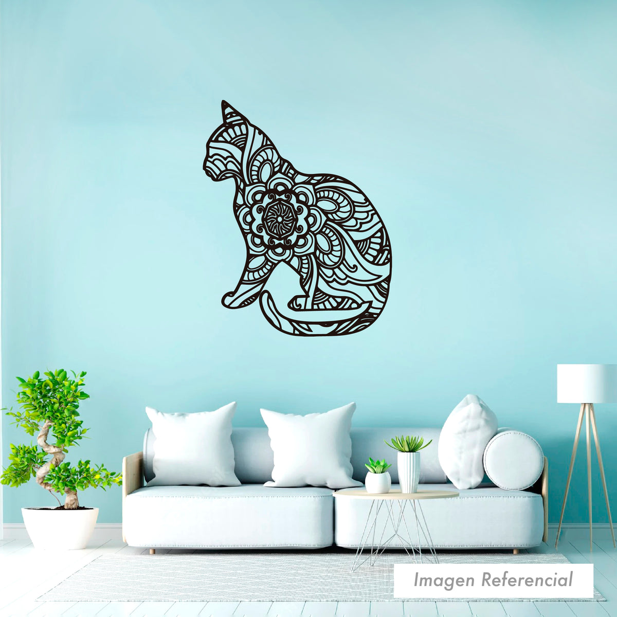 Animales Mándala  Negro Gato